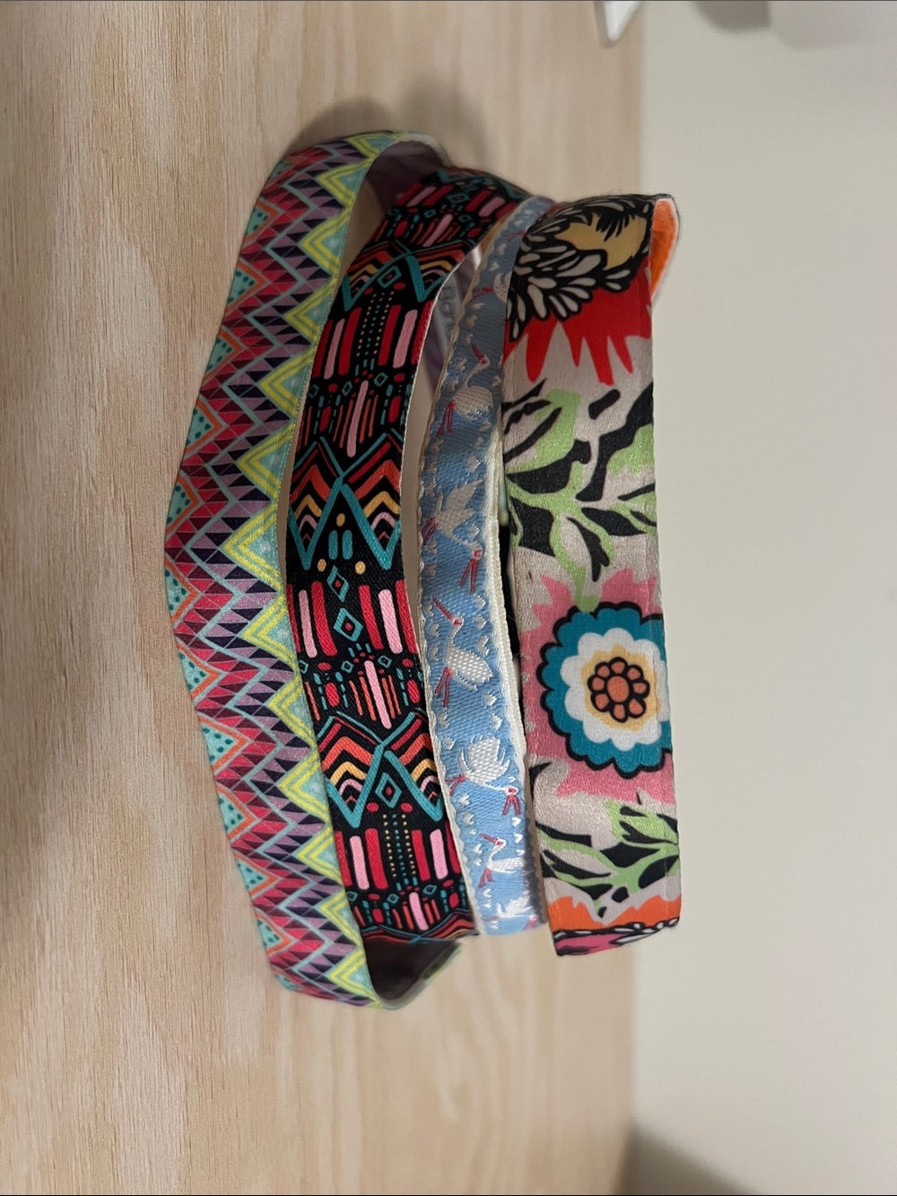 Multicolor Floral & Geometric Elastic Headband pack of 4